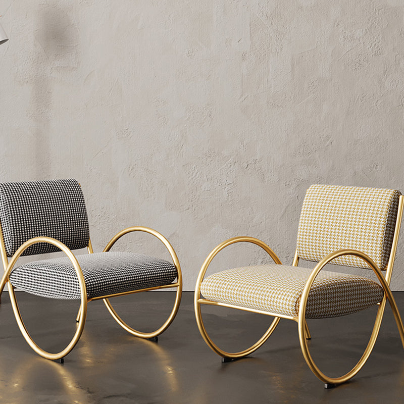 Upholstered Lounge Chair Arms Included Chair with Gold Tone Legs Clearhalo 'Accent Chairs' 'accent_chairs' 'Chairs & Seating' 'furn' 'furn_accent_chairs' 'Furniture' 'Living Room Furniture' 6235479