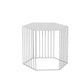 Hexagon Top Side Table Mid-Century Modern Ironcraft Frame End Table 18"L x 18"W x 15"H White 1 Clearhalo 'Coffee & Accent Tables' 'End & Side Tables' 'end_side_tables' 'furn' 'furn_end_side_tables' 'Furniture' 'Living Room Furniture' 6235524