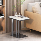 Mesa de tobogán de la parte superior de la pizarra contemporánea Metal C de metal C, 21.7 "de alto