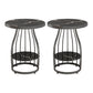 Contemporary Metal Frame End Table 24.8" Tall Slate Top Side Table Black Black 2 Clearhalo 'Coffee & Accent Tables' 'End & Side Tables' 'end_side_tables' 'furn' 'furn_end_side_tables' 'Furniture' 'Living Room Furniture' 6235616