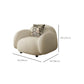 Contemporary 29.52" H White Wool Square Arm Sofa for Living Room
