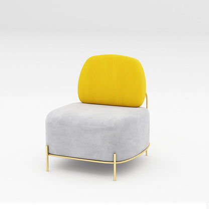 Divano grigio contemporaneo con cornice dorata e divano standard senza braccio