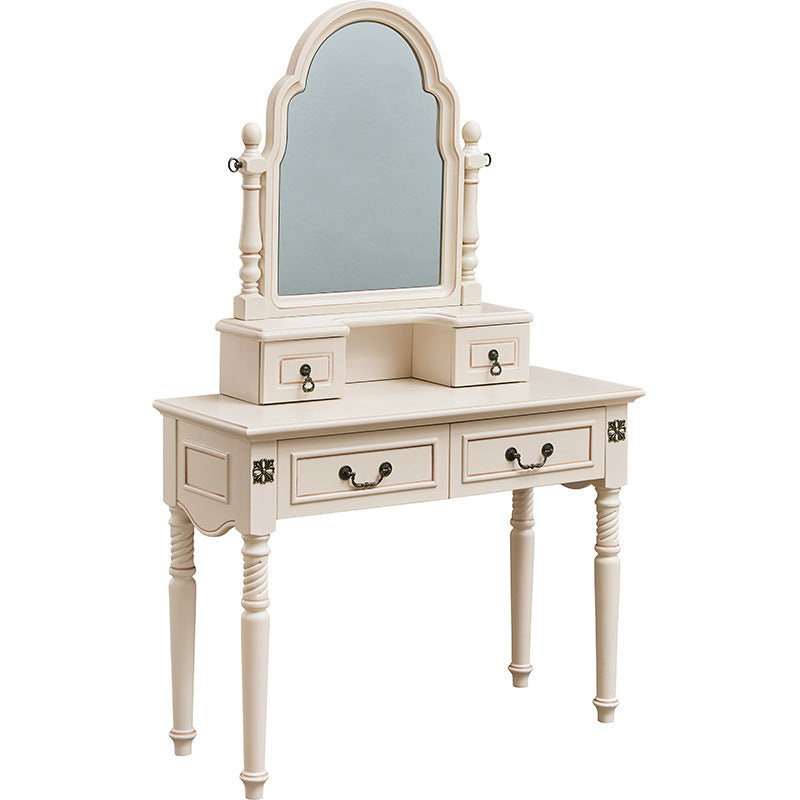 Tavolo da toeletta da toele da 4 cassette vittoriani per trucco in legno massiccio