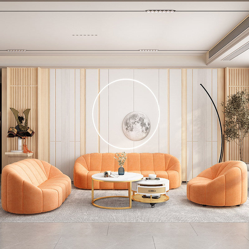 Contemporary Sloped Arms Sofa with Tight Back for Living Room