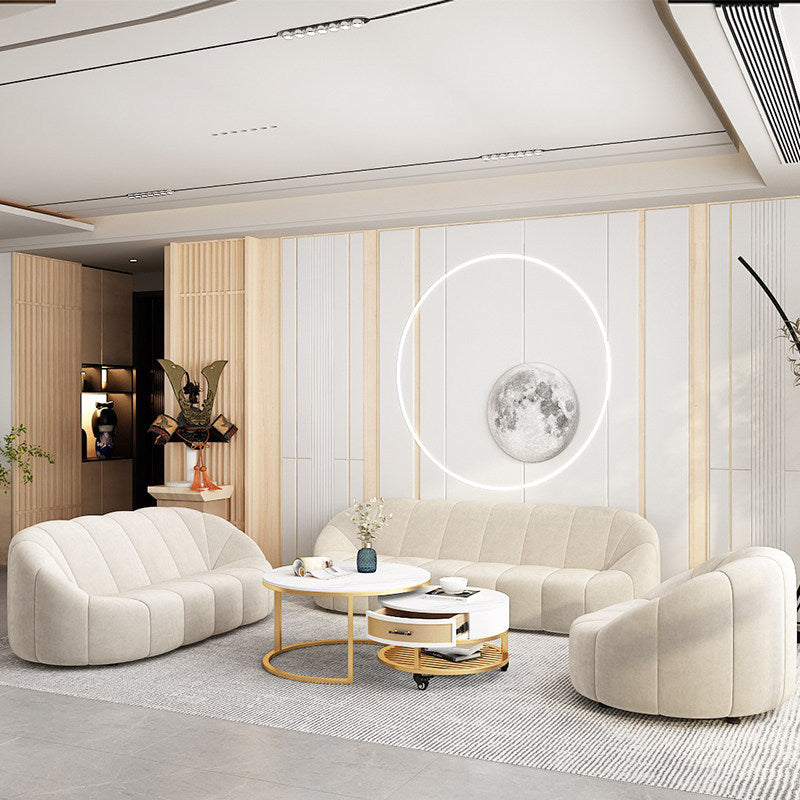 Contemporary Sloped Arms Sofa with Tight Back for Living Room