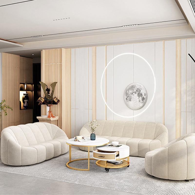 Contemporary Sloped Arms Sofa with Tight Back for Living Room