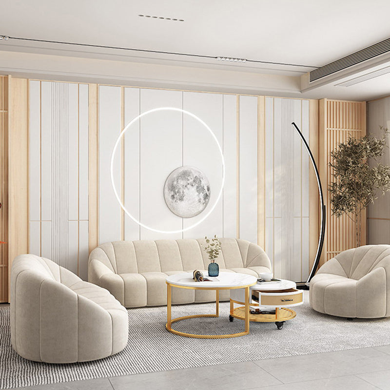 Divano con braccia inclinate contemporanee con schiena stretta per soggiorno