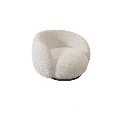 Divano di lana bianco contemporaneo con braccio di smoking e base nera per l'appartamento