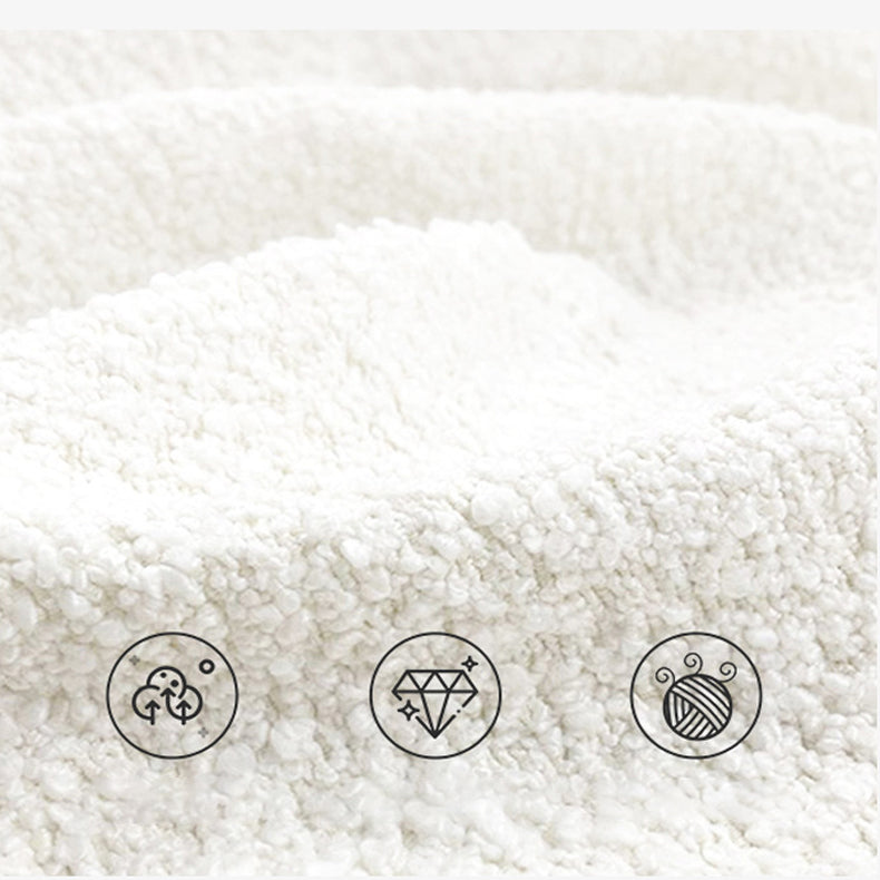 Divano di lana bianco contemporaneo con braccio di smoking e base nera per l'appartamento