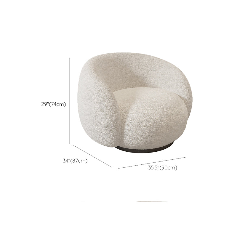 Divano di lana bianco contemporaneo con braccio di smoking e base nera per l'appartamento