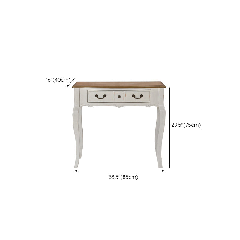 Victorian White Makeup Vanity Desk Table Solid Wood Dressing Table Stool Set Clearhalo 'Bedroom Furniture' 'furn' 'furn_makeup_vanities' 'Furniture' 'Makeup Vanities' 'makeup_vanities' 6235780