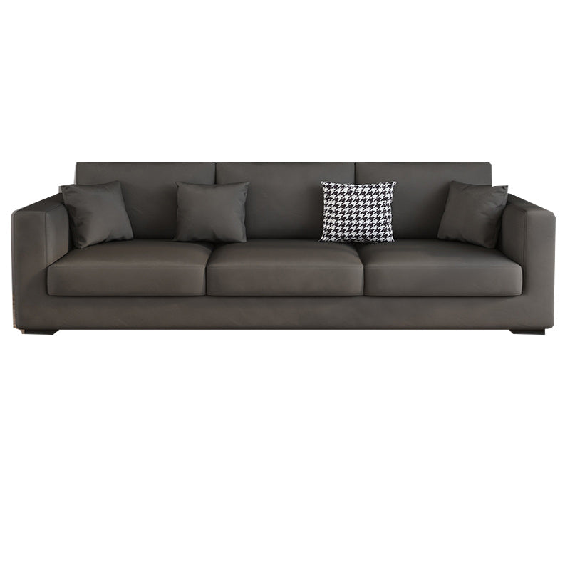 Modern 33,46 "H Faux Leder 3-Sitzer-Quadratarmsofa für Wohnzimmer