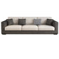Modern 33,46 "H Faux Leder 3-Sitzer-Quadratarmsofa für Wohnzimmer
