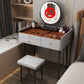 Contemporary Vanity Tables with Drawers, Glass Top Vanity Dressing Table Makeup Vanity & Stools Clearhalo 'Bedroom Furniture' 'furn' 'furn_makeup_vanities' 'Furniture' 'Makeup Vanities' 'makeup_vanities' 6235849