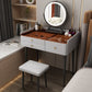 Contemporary Vanity Tables with Drawers, Glass Top Vanity Dressing Table Clearhalo 'Bedroom Furniture' 'furn' 'furn_makeup_vanities' 'Furniture' 'Makeup Vanities' 'makeup_vanities' 6235850