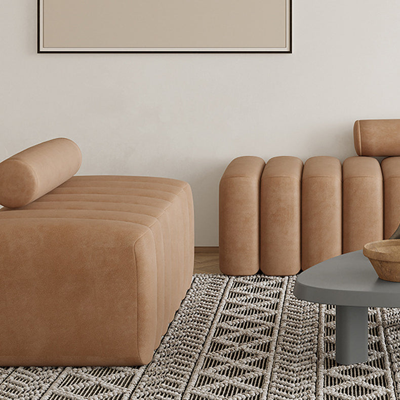 Contemporary Solid Color Velvet / Wool Armless Sofa for Living Room Clearhalo 'furn' 'furn_sofas' 'Furniture' 'Living Room Furniture' 'Sofa' 'sofas' 6235879