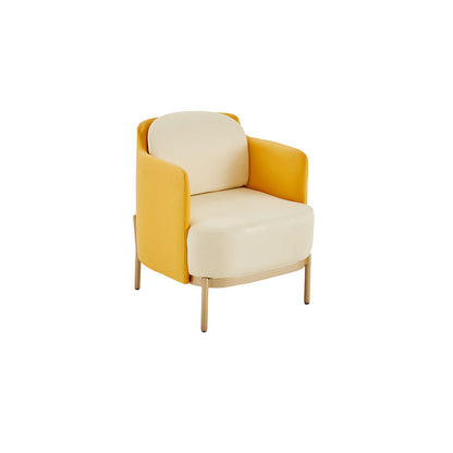 Contemporary Beige Curved Sofa in Genuine Leather with Tight Back 27.5"L x 25.5"W x 31.5"H Clearhalo 'furn' 'furn_sofas' 'Furniture' 'Living Room Furniture' 'Sofa' 'sofas' 6235897