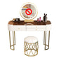 15.74" Wide Vanity Desk with 3 Storage Drawers  Glam Glass Dresser, Whit