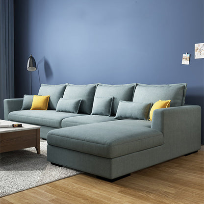 Braccio quadrato sezionale tessuto nordico a 4 posti sezionale con cuscini di padella