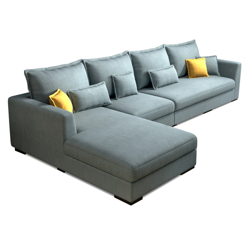 Braccio quadrato sezionale tessuto nordico a 4 posti sezionale con cuscini di padella