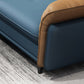 Blue 4-seater Faux Leather Tufted Pillow Top Arm Sectional Sofa Clearhalo 'furn' 'furn_sectionals' 'Furniture' 'Living Room Furniture' 'Sectionals' 6236047
