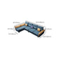 Blue 4-seater Faux Leather Tufted Pillow Top Arm Sectional Sofa Clearhalo 'furn' 'furn_sectionals' 'Furniture' 'Living Room Furniture' 'Sectionals' 6236051