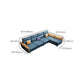 Blue 4-seater Faux Leather Tufted Pillow Top Arm Sectional Sofa Clearhalo 'furn' 'furn_sectionals' 'Furniture' 'Living Room Furniture' 'Sectionals' 6236052