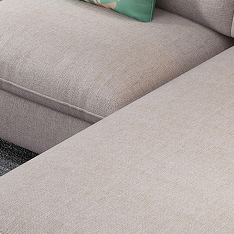 Pillow Top Arm Sectional Modern Linen 4-seat 125.98" Wide Sectional Clearhalo 'furn' 'furn_sectionals' 'Furniture' 'Living Room Furniture' 'Sectionals' 6236059