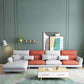 Flared Arm Sectional Sofa Modern 4-seater Fabric Sectional in Grey Clearhalo 'furn' 'furn_sectionals' 'Furniture' 'Living Room Furniture' 'Sectionals' 6236068