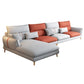Flared Arm Sectional Sofa Modern 4-seater Fabric Sectional in Grey Clearhalo 'furn' 'furn_sectionals' 'Furniture' 'Living Room Furniture' 'Sectionals' 6236069