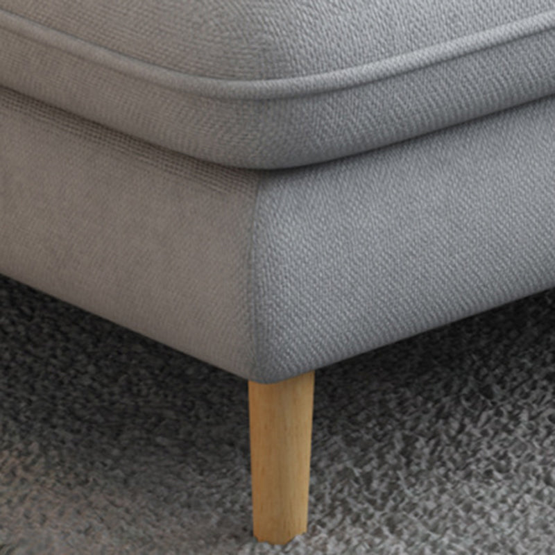 Flared Arm Sectional Sofa Modern 4-seater Fabric Sectional in Grey Clearhalo 'furn' 'furn_sectionals' 'Furniture' 'Living Room Furniture' 'Sectionals' 6236071