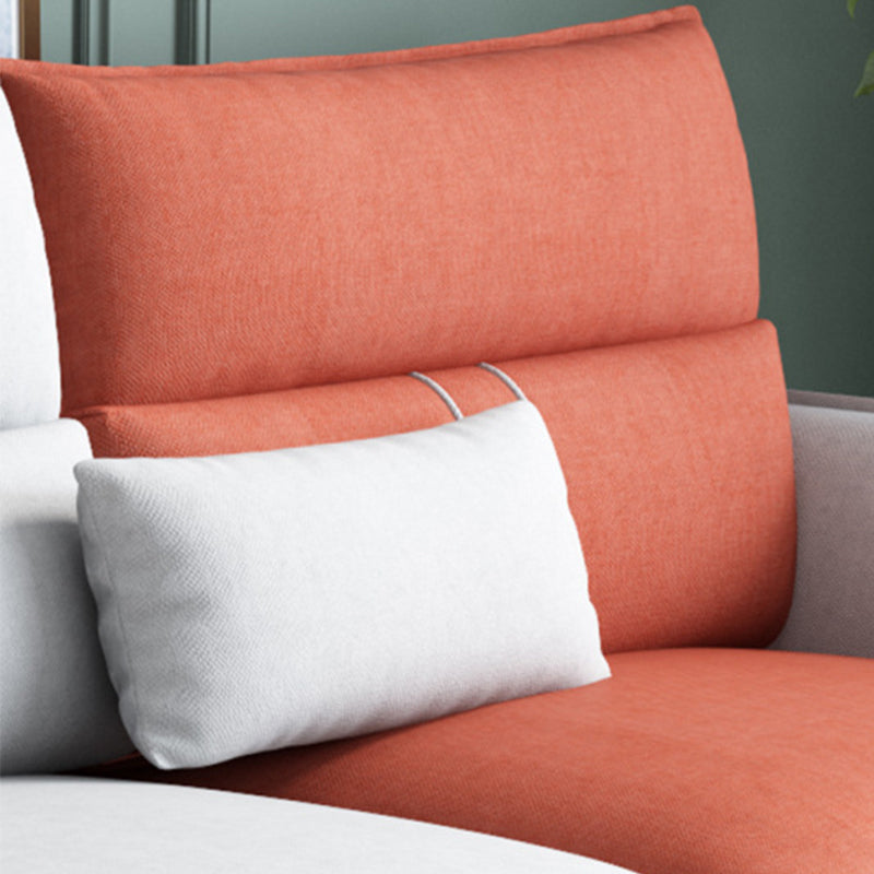 Flared Arm Sectional Sofa Modern 4-seater Fabric Sectional in Grey Clearhalo 'furn' 'furn_sectionals' 'Furniture' 'Living Room Furniture' 'Sectionals' 6236073
