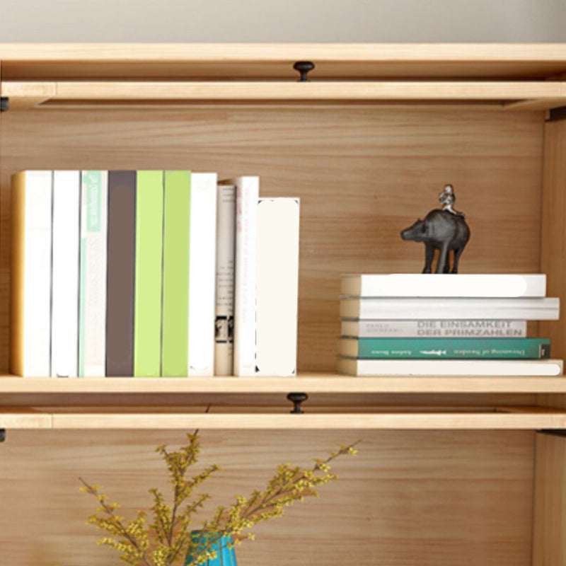 Natural Solid Wood Storage Cabinet 31.5-In Wide Glass Door Accent Cabinet Clearhalo 'Cabinets & Chests' 'cabinets_chests' 'furn' 'furn_cabinets_chests' 'Furniture' 'Living Room Furniture' 6236099