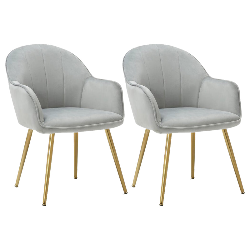 Modern Style Cloth Overturning Armrest Sewn Pillow Back Metal Arm Chair