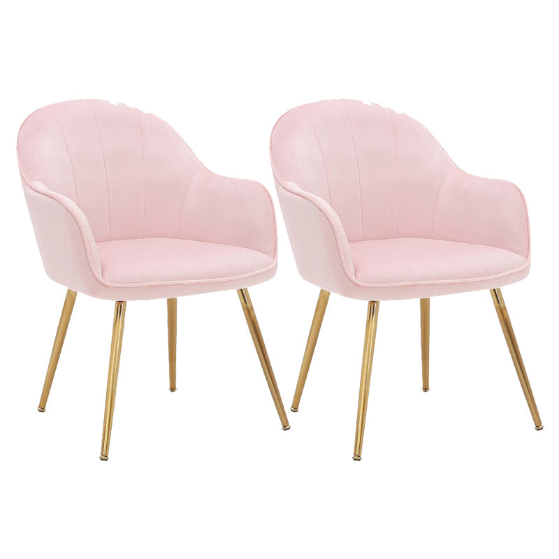 Modern Style Cloth Overturning Armrest Sewn Pillow Back Metal Arm Chair