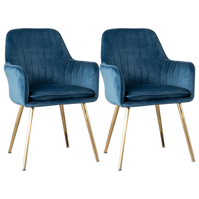 Modern Style Cloth Overturning Armrest Sewn Pillow Back Metal Arm Chair