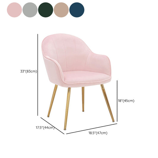 Modern Style Cloth Overturning Armrest Sewn Pillow Back Metal Arm Chair