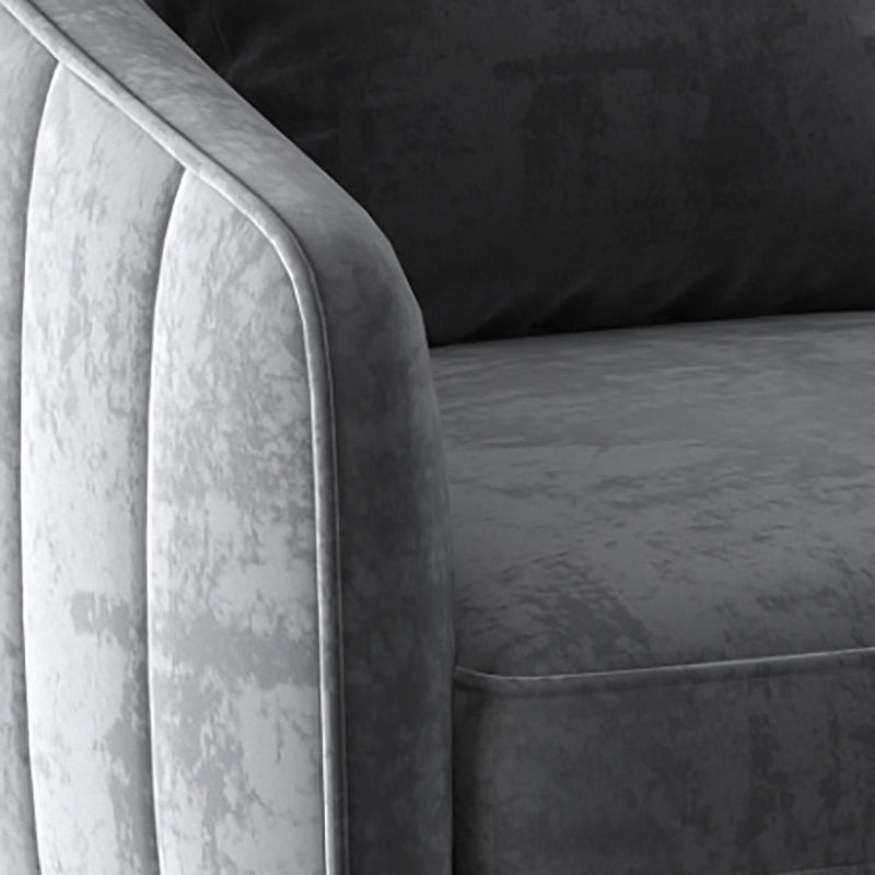 Velvet Arm Chair Sloped Arms Accent Chair with Basic Four Leg