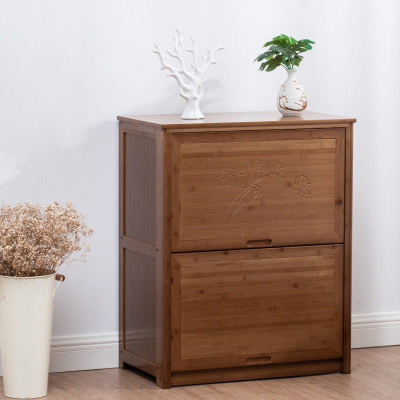 Cabinet d'accent brun moderne du milieu du siècle avec portes en bois massif