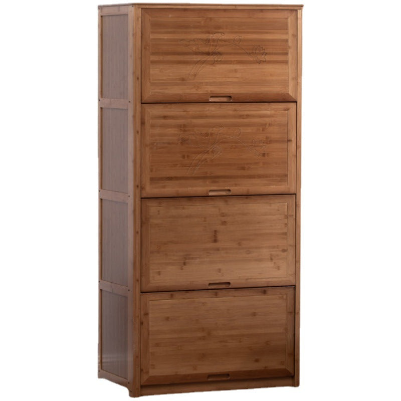 Cabinet d'accent brun moderne du milieu du siècle avec portes en bois massif