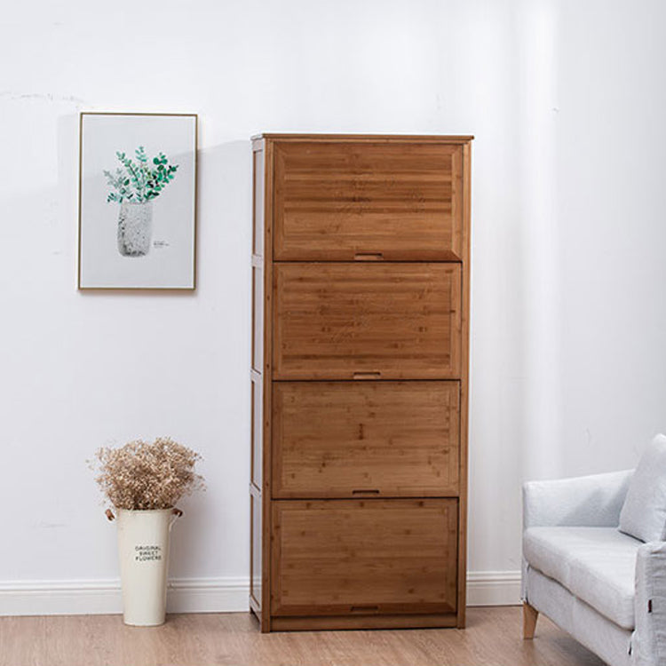 Cabinet d'accent brun moderne du milieu du siècle avec portes en bois massif