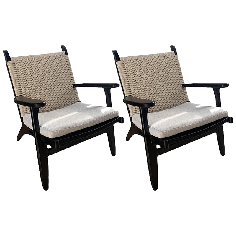 Los brazos incluyen la madera cuadrada de los brazos cuadrados de la silla de acento de la parte posterior tejida, 30.70 "W