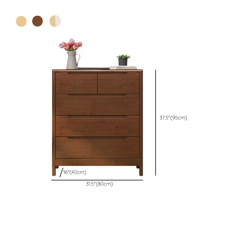 Modern rechthoekige kist uit het midden van de eeuw met laden en benen in massief hout
