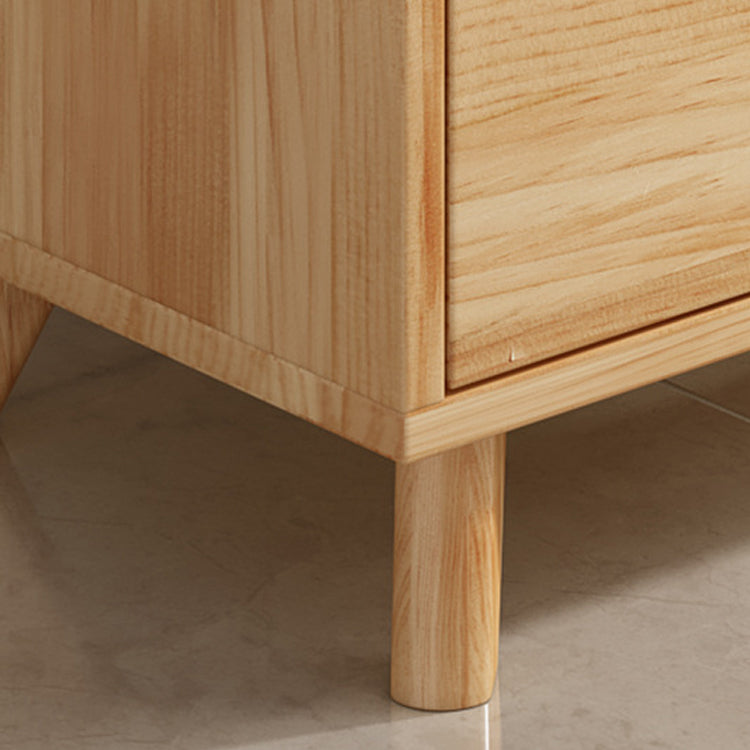 Rectangle Contemporary Natural Cabinet with Glass Doors and Drawers Clearhalo 'Cabinets & Chests' 'cabinets_chests' 'furn' 'furn_cabinets_chests' 'Furniture' 'Living Room Furniture' 6236372