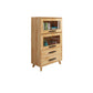 Rectangle Contemporary Natural Cabinet with Glass Doors and Drawers Clearhalo 'Cabinets & Chests' 'cabinets_chests' 'furn' 'furn_cabinets_chests' 'Furniture' 'Living Room Furniture' 6236376