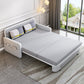 35.43" Wide Linen Sofa Bed Scandinavian Square Arm Sleeper Sofa
