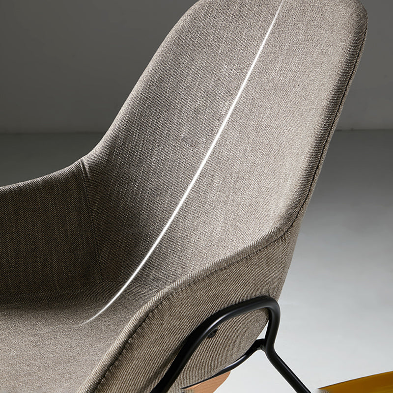 Linen Sled Base Chair 35.43" Wide Arms Included Chair with Black Legs