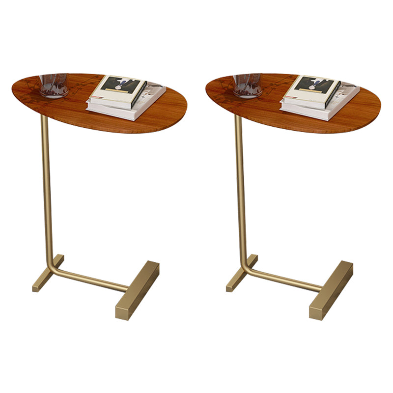 23.6inch Tall Modern C Corner Table Solid Wood Side End Table Gold Walnut 2 Clearhalo 'Coffee & Accent Tables' 'End & Side Tables' 'end_side_tables' 'furn' 'furn_end_side_tables' 'Furniture' 'Living Room Furniture' 6236448
