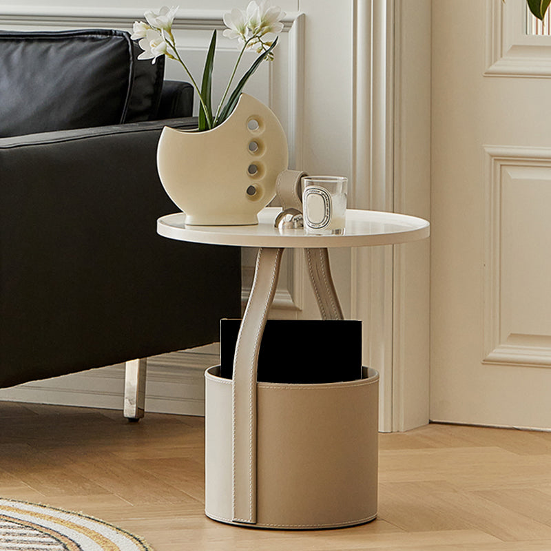 Mesa de esquina de pedestal de mediados de siglo bandeja de bandeja superior de la parte superior del lado con almacenamiento