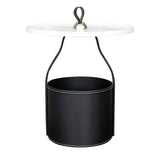 Mesa de esquina de pedestal de mediados de siglo bandeja de bandeja superior de la parte superior del lado con almacenamiento